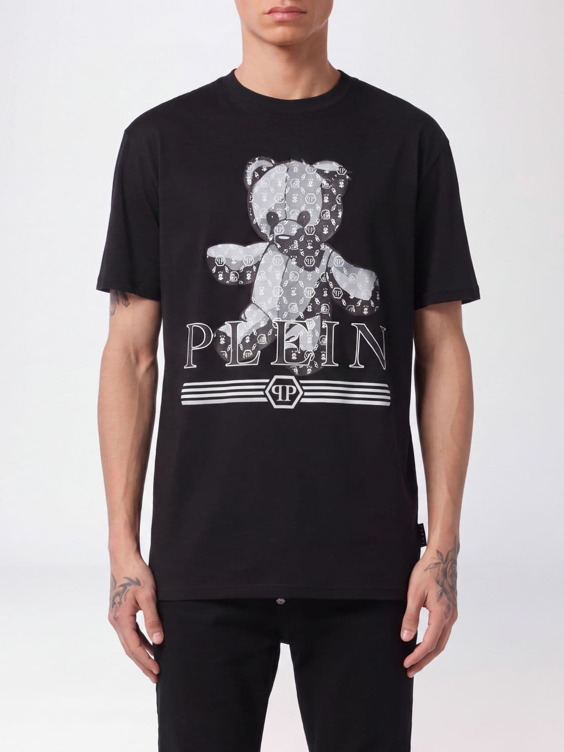 Philipp Plein Dropped Shoulder Teddy Bear Print Cotton T-Shirt · 4XL