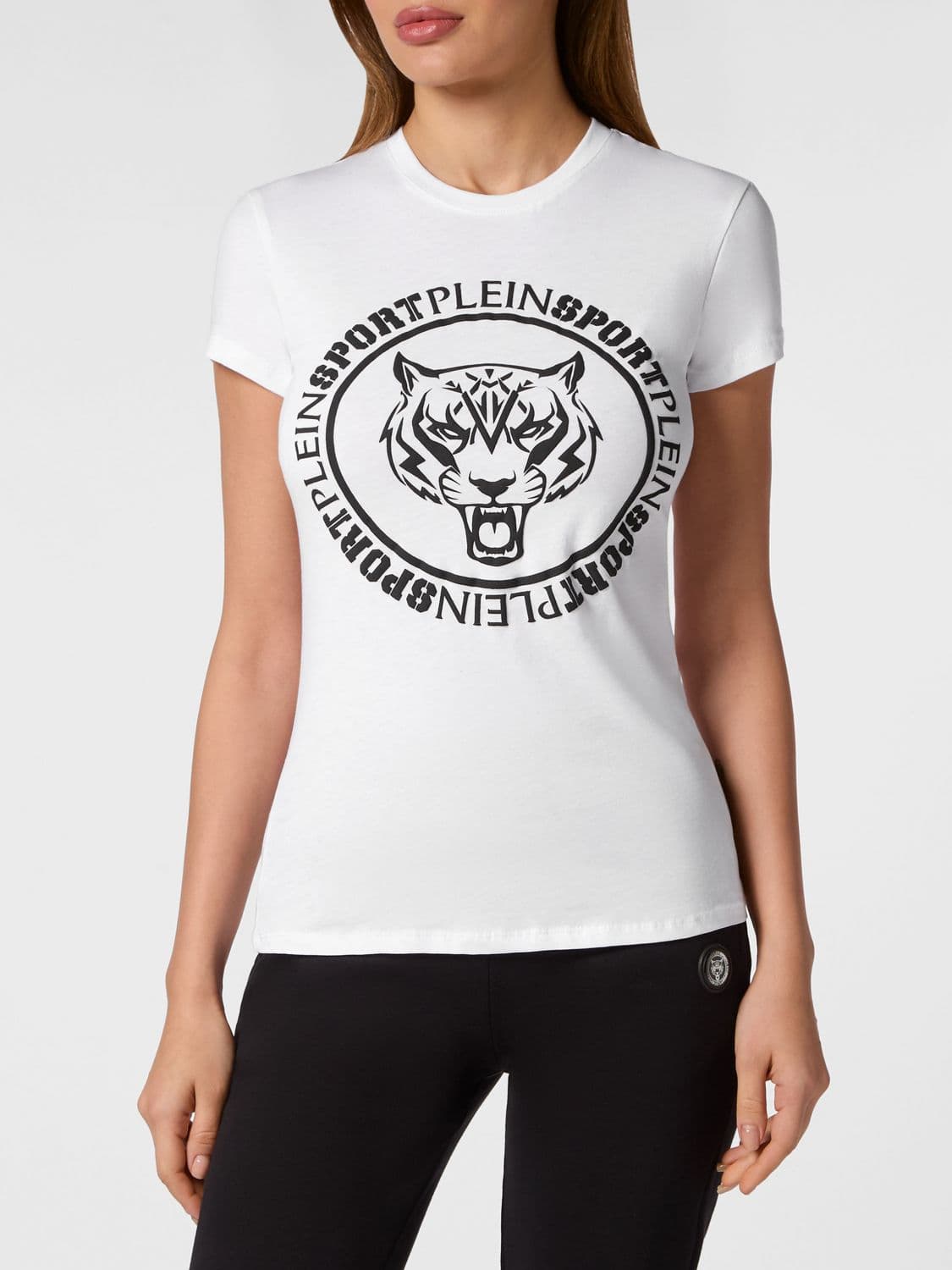 Plein Sport Slim Fit Jersey T-shirt with Contrast Logo Print