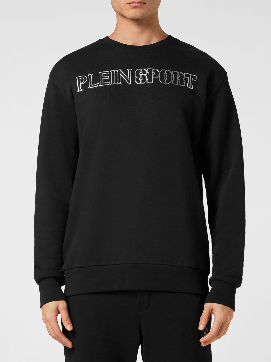 Plein Sport Dropped Shoulder Embroidered Logo Cotton Jumper