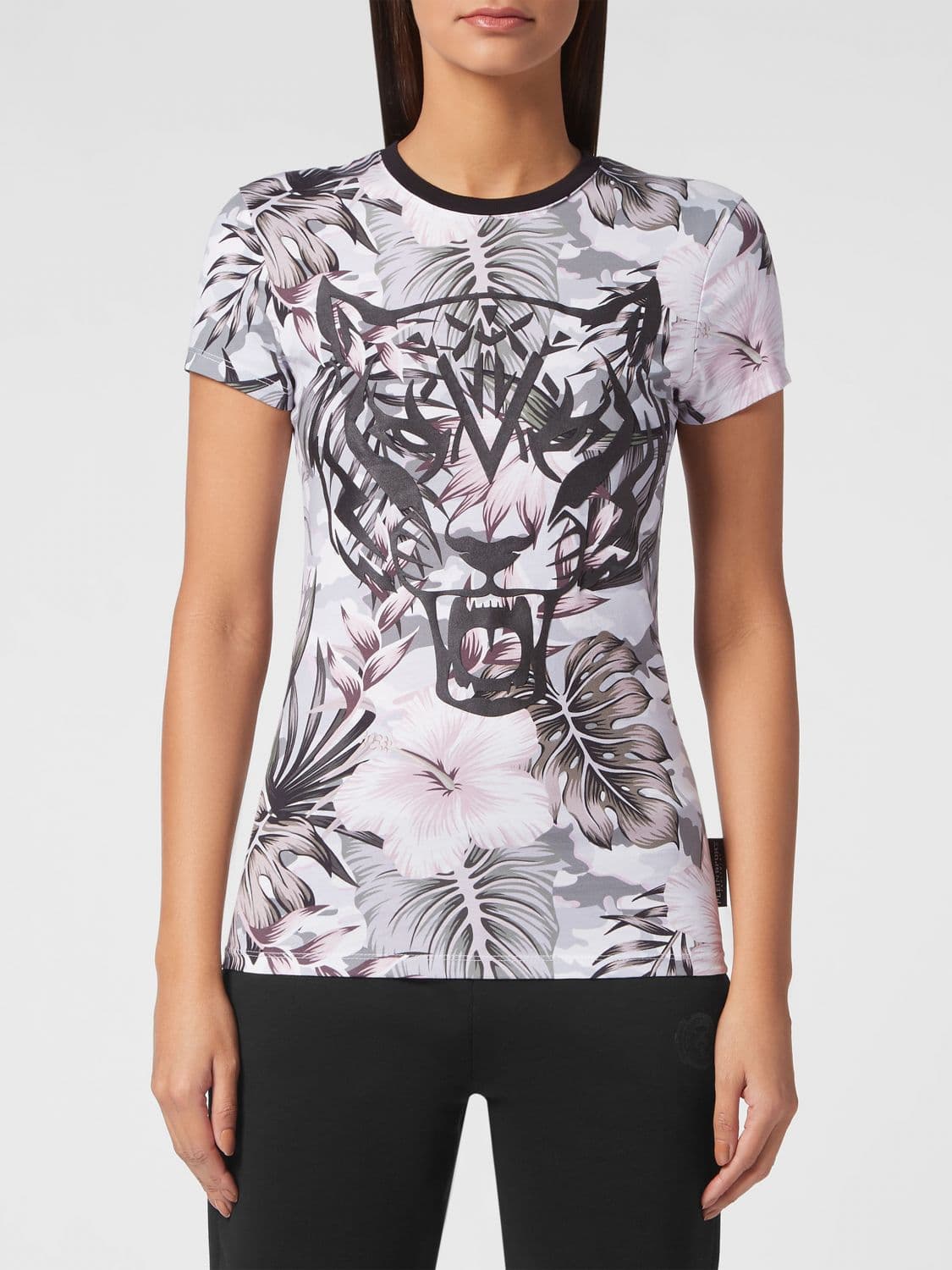 Plein Sport Slim Fit Jersey T-shirt with All-Over Graphic Print