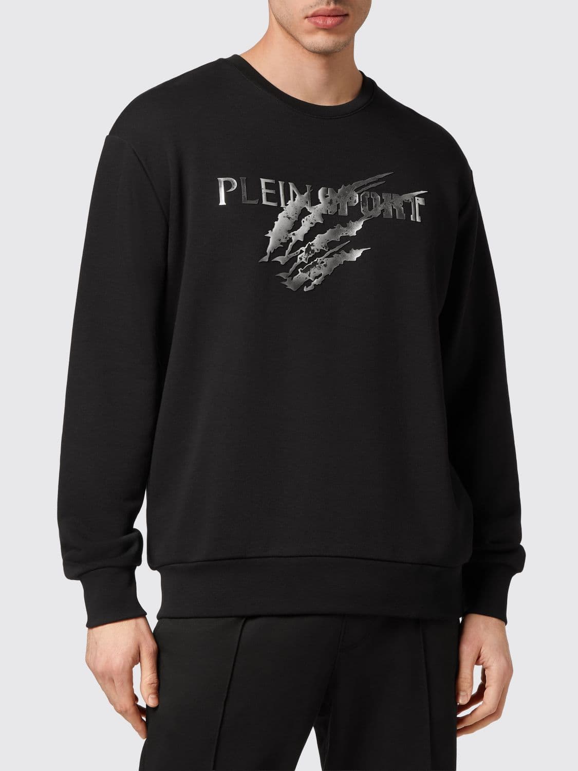 Plein Sport Dropped Shoulder Laminated Logo Cotton Jumper