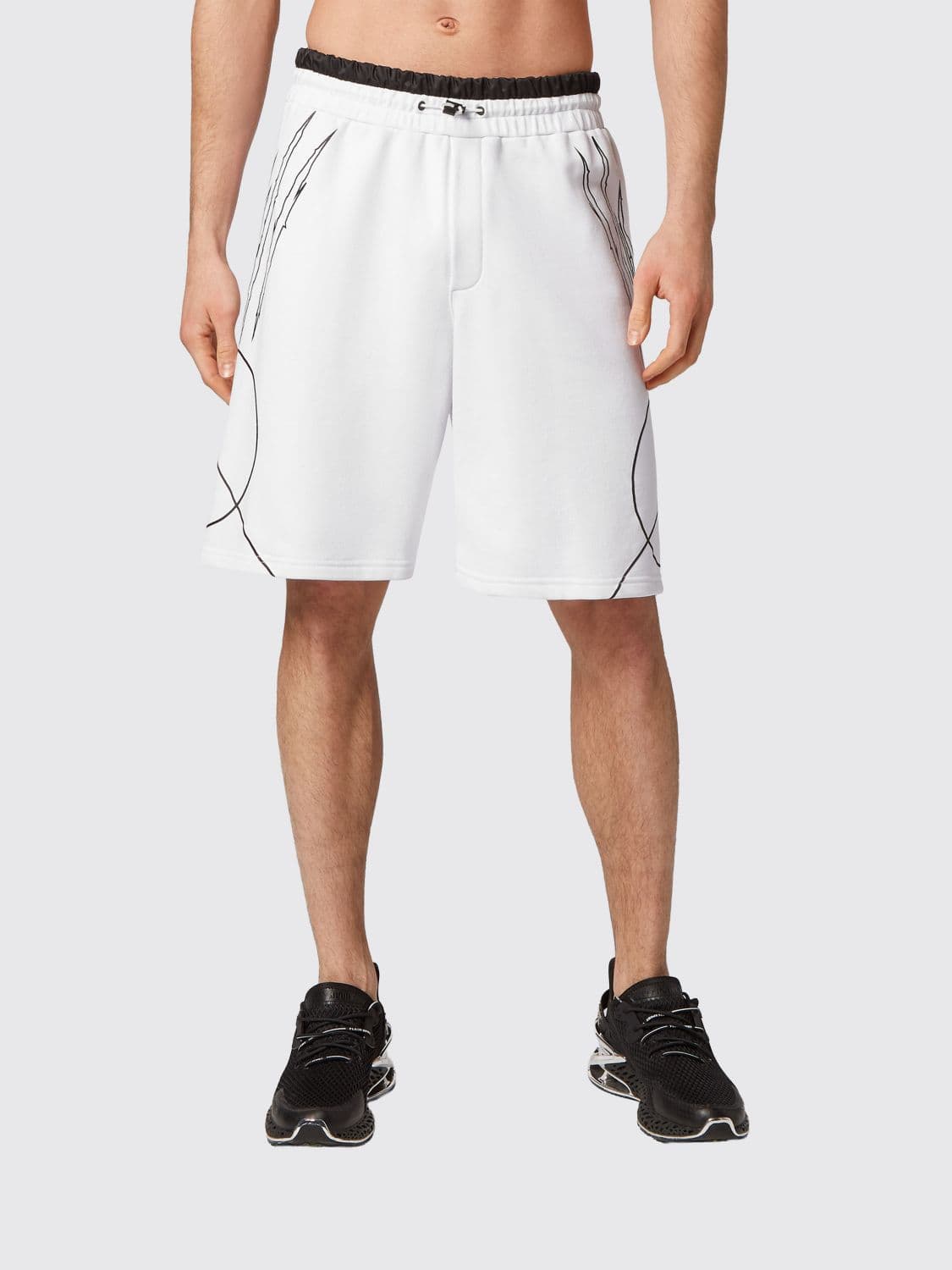 Plein Sport Knee-Length Jersey Sport Shorts with Graphic Print