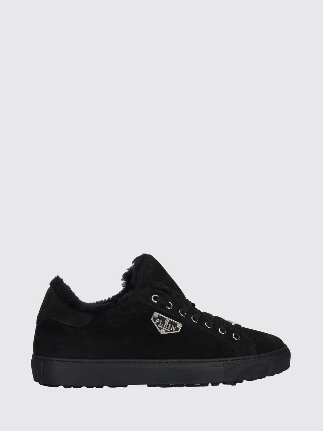 Philipp Plein Suede Low-Top Sneakers with Shearling Lining