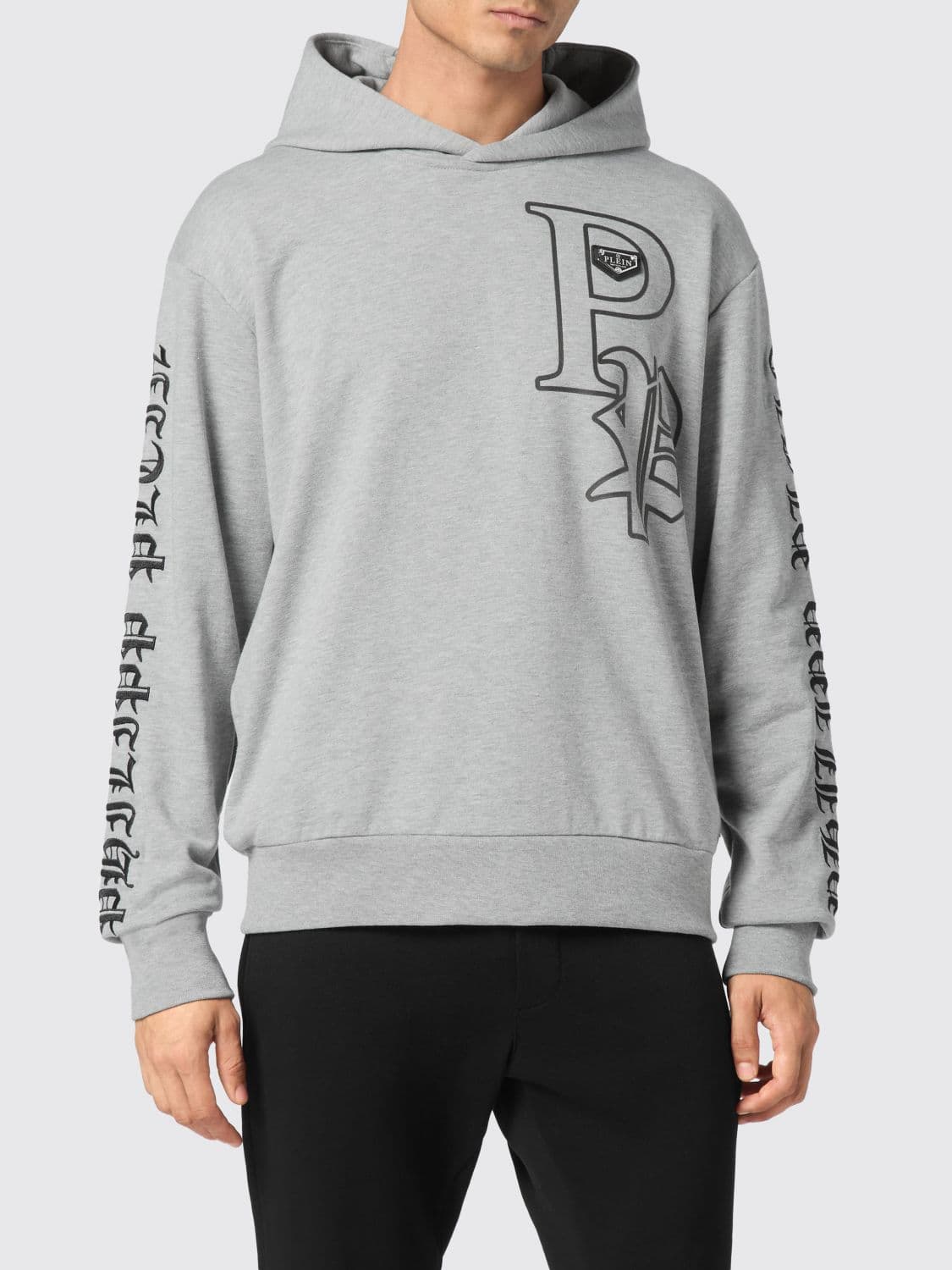 Philipp Plein Cotton Hoodie with Contrasting Logo