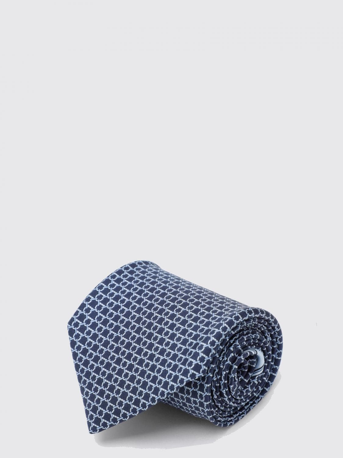 Ferragamo Pure Silk Tie with an All-Over Gancini Jacquard Pattern