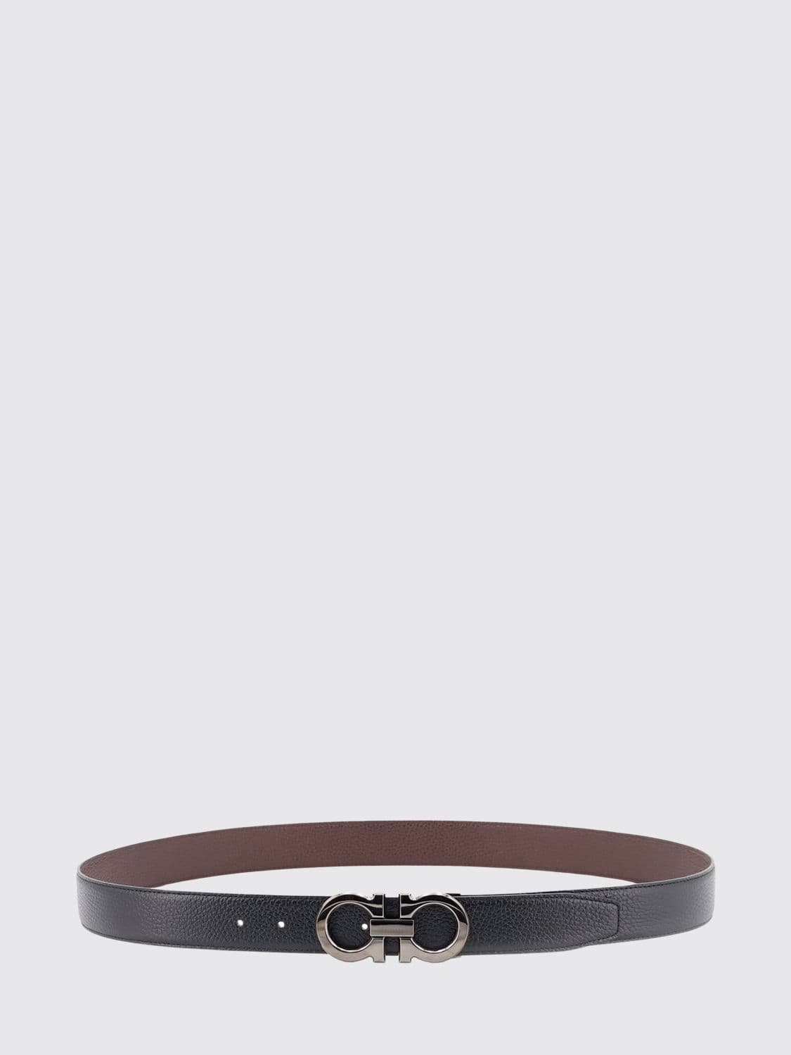 Ferragamo Gancini Reversible Hammered Leather Belt