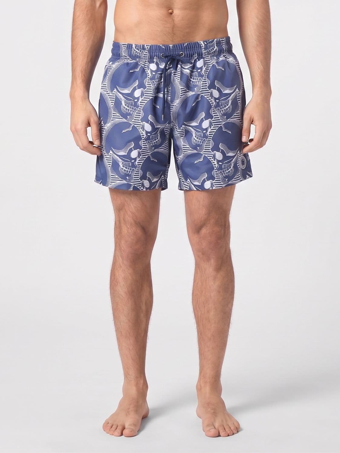 Philipp Plein All-Over Skull Print Nylon Swim Trunks