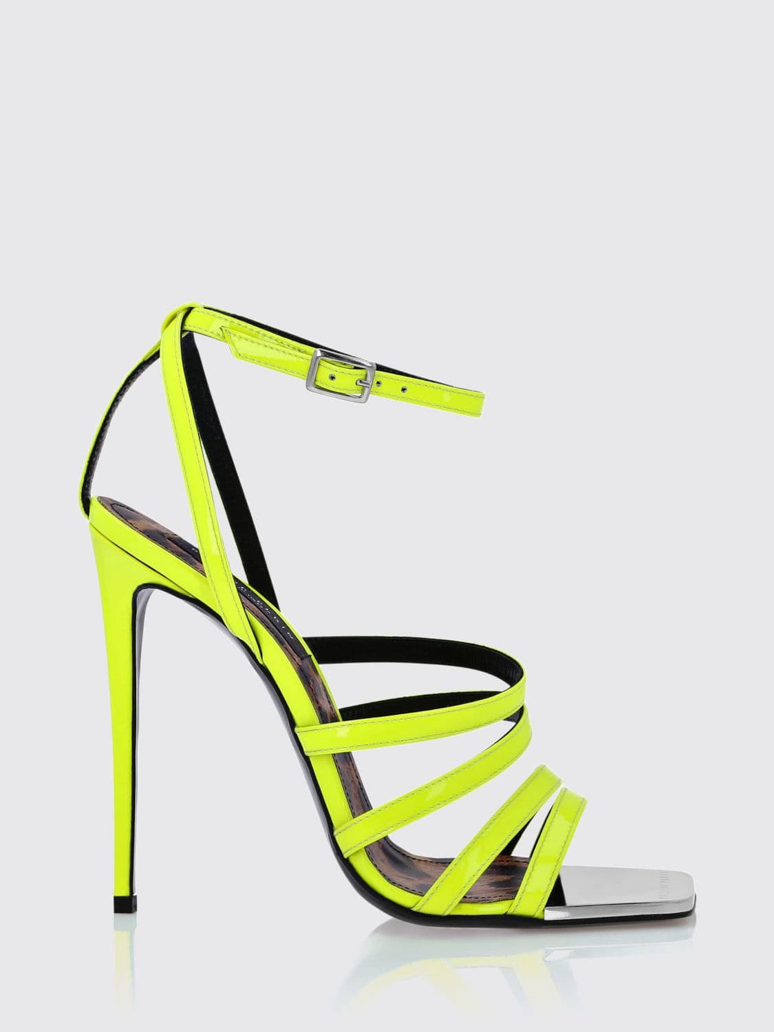 Philipp Plein Patent Leather High-Heel Sandals with Stiletto Heel