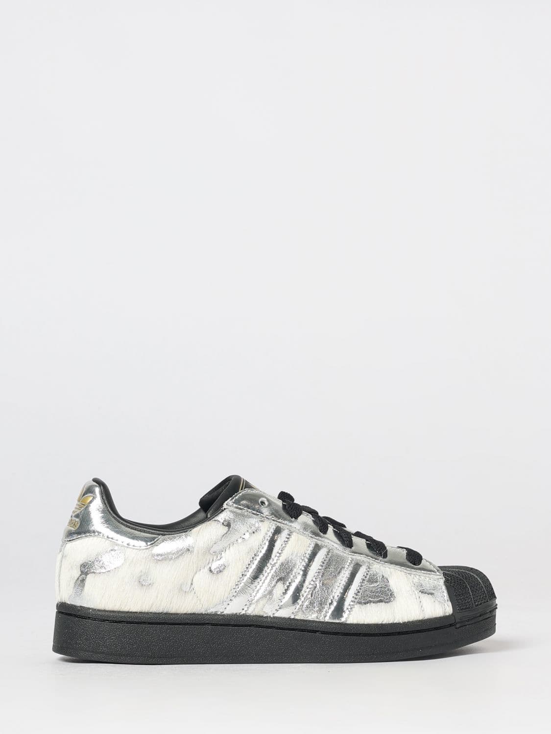 Adidas Originals Superstar II Trainers in Laminated Leather with Animal Print Details