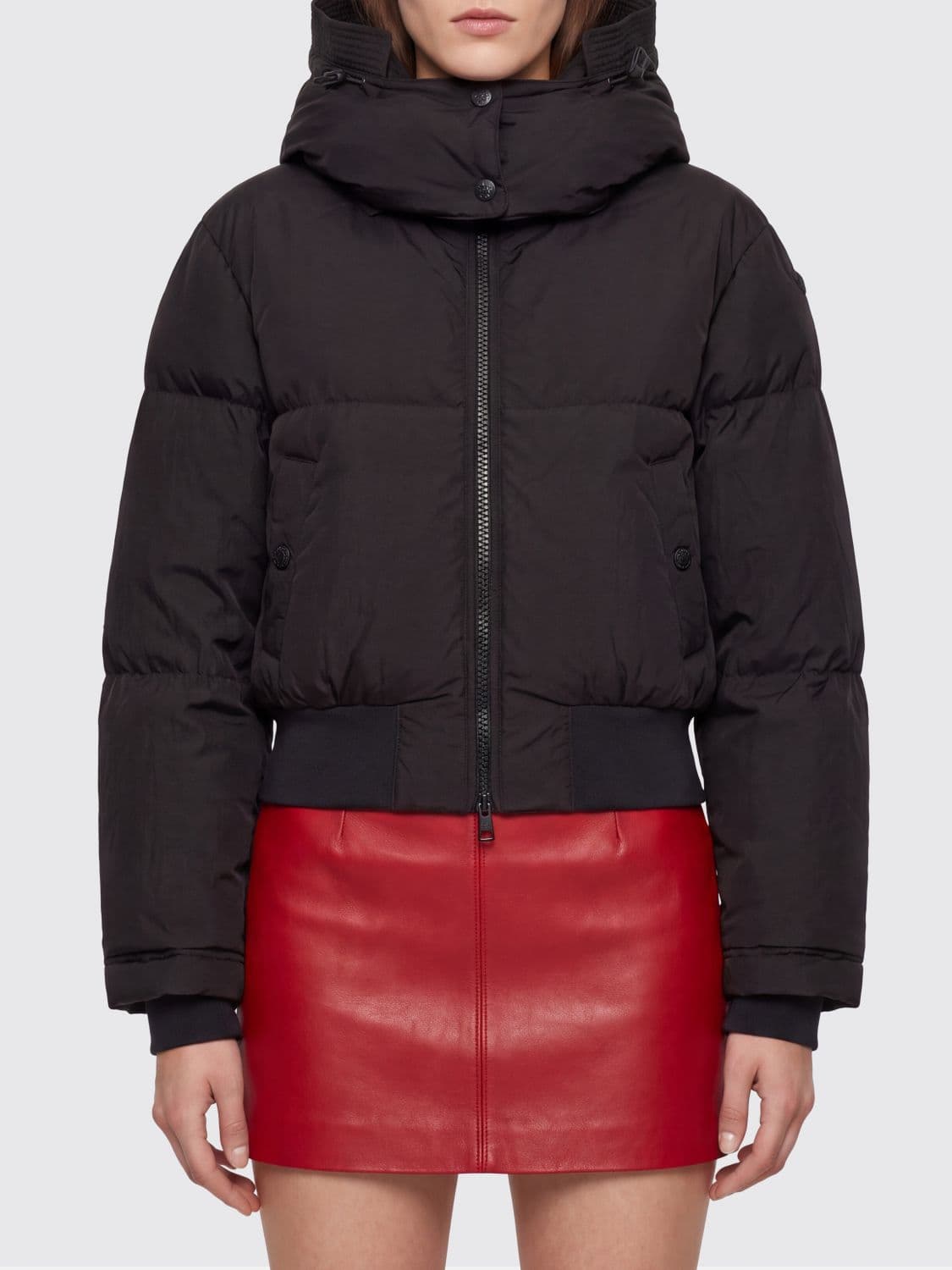 Diesel Short Quilted Nylon Puffer Jacket with Hood