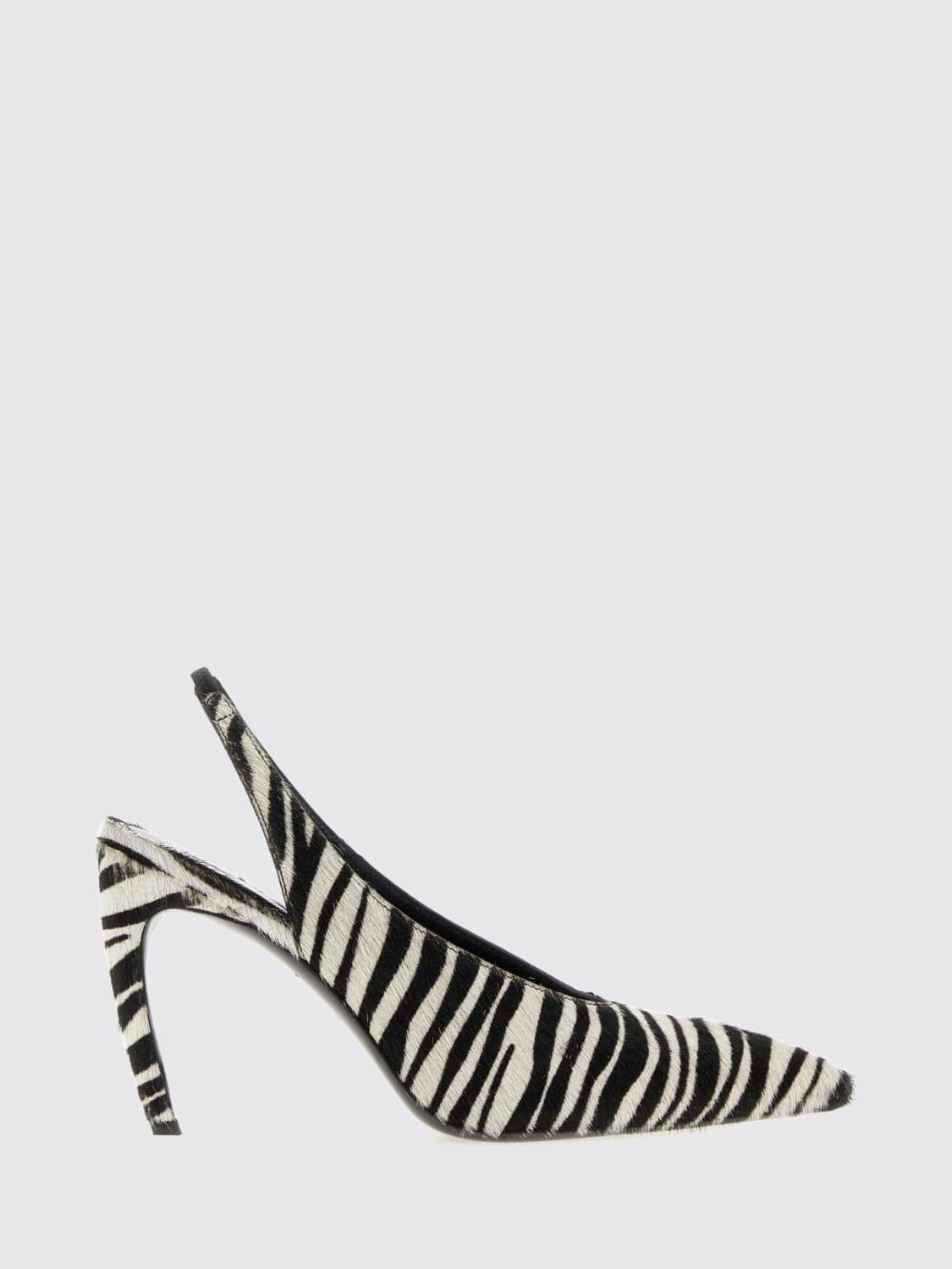 The Attico Viper Zebra-Print Pony Hair Slingback Pumps with High Heel · 38