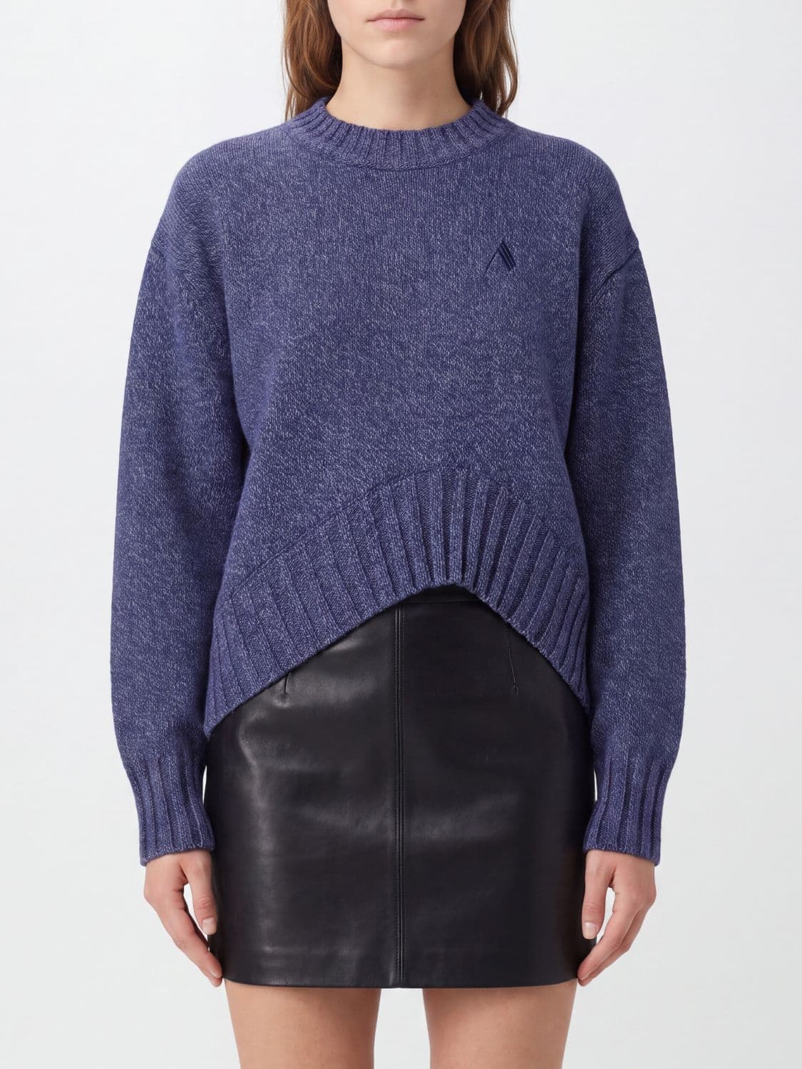 The Attico Wool and Cashmere Crewneck Jumper with Embroidered Logo