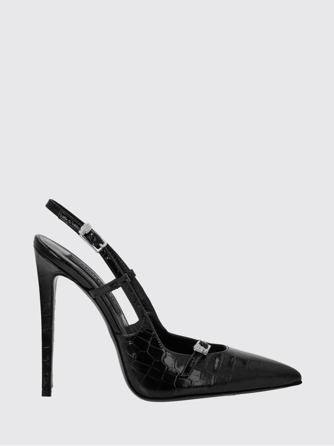 Philipp Plein Croc-Effect Leather Slingback Pumps with Stiletto Heel