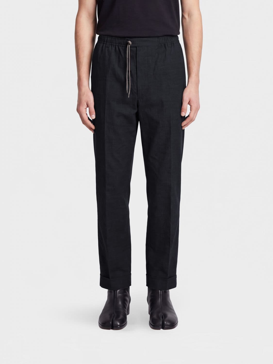 Maison Margiela Straight-Leg Trousers in Cotton and Silk Blend with Four Stitches