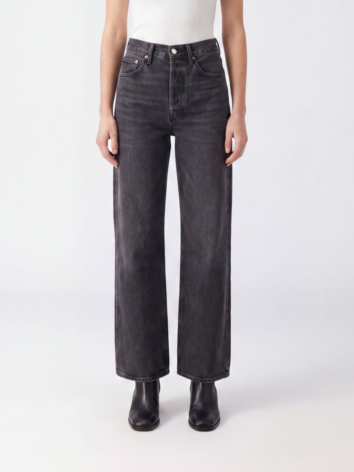 Agolde High-Waisted Wide Leg Jeans in Recycled Cotton Denim