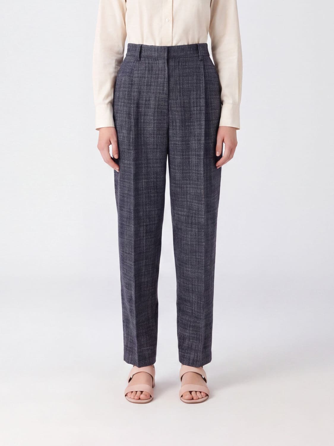 Fabiana Filippi High-Waisted Straight Trousers in Pure Virgin Wool