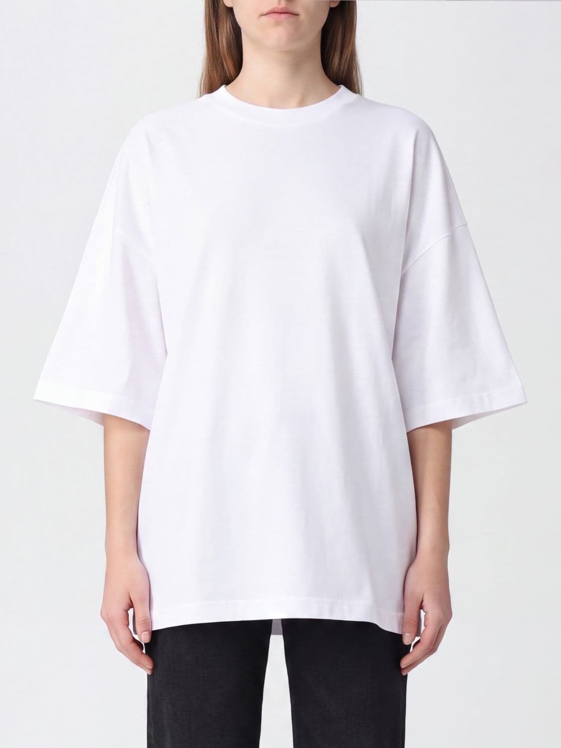 Haikure Oversized Cotton T-Shirt with Crew Neck and Back Slit · XS