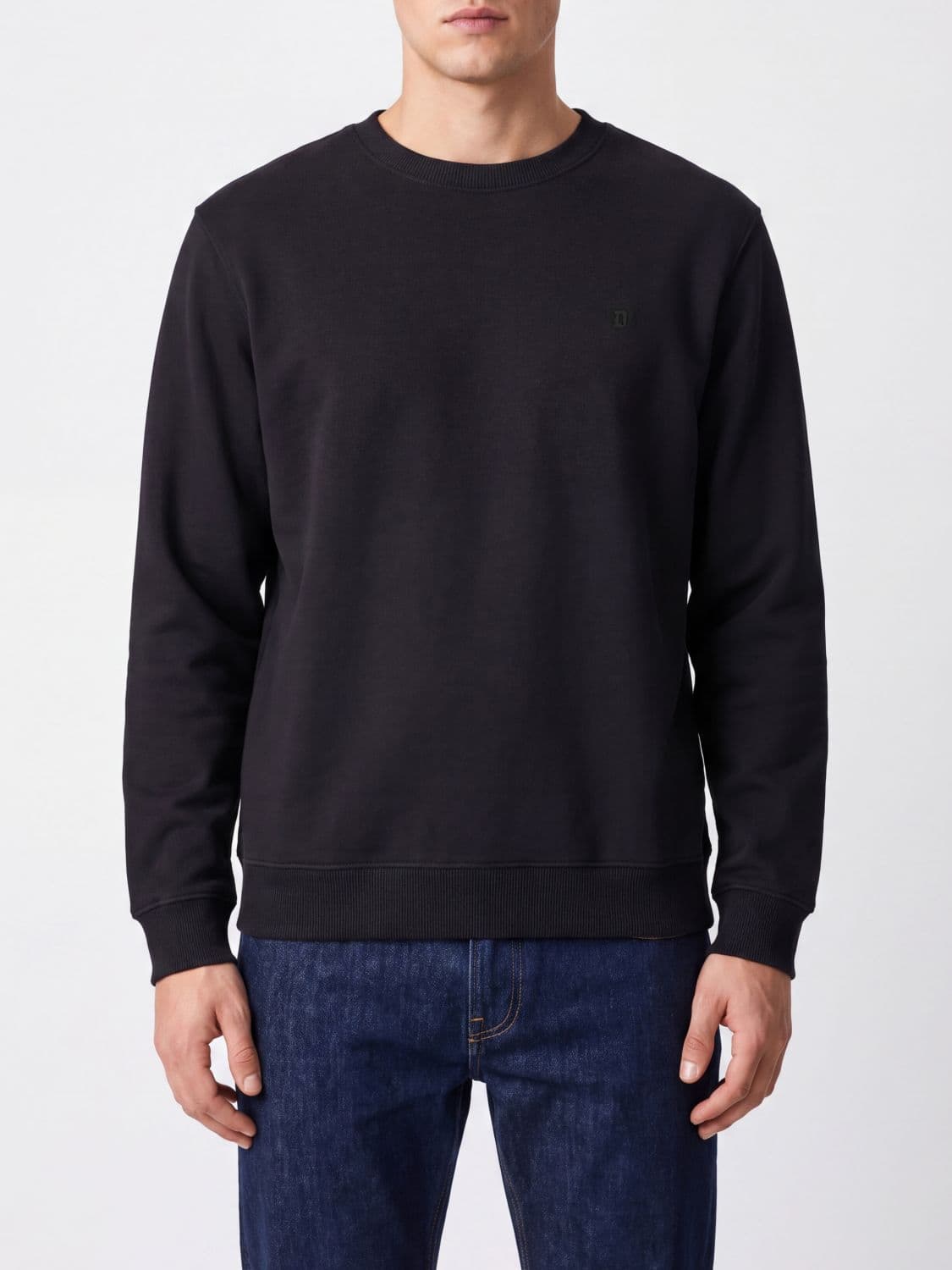 Dondup Cotton Crewneck Jumper with Contrast Logo