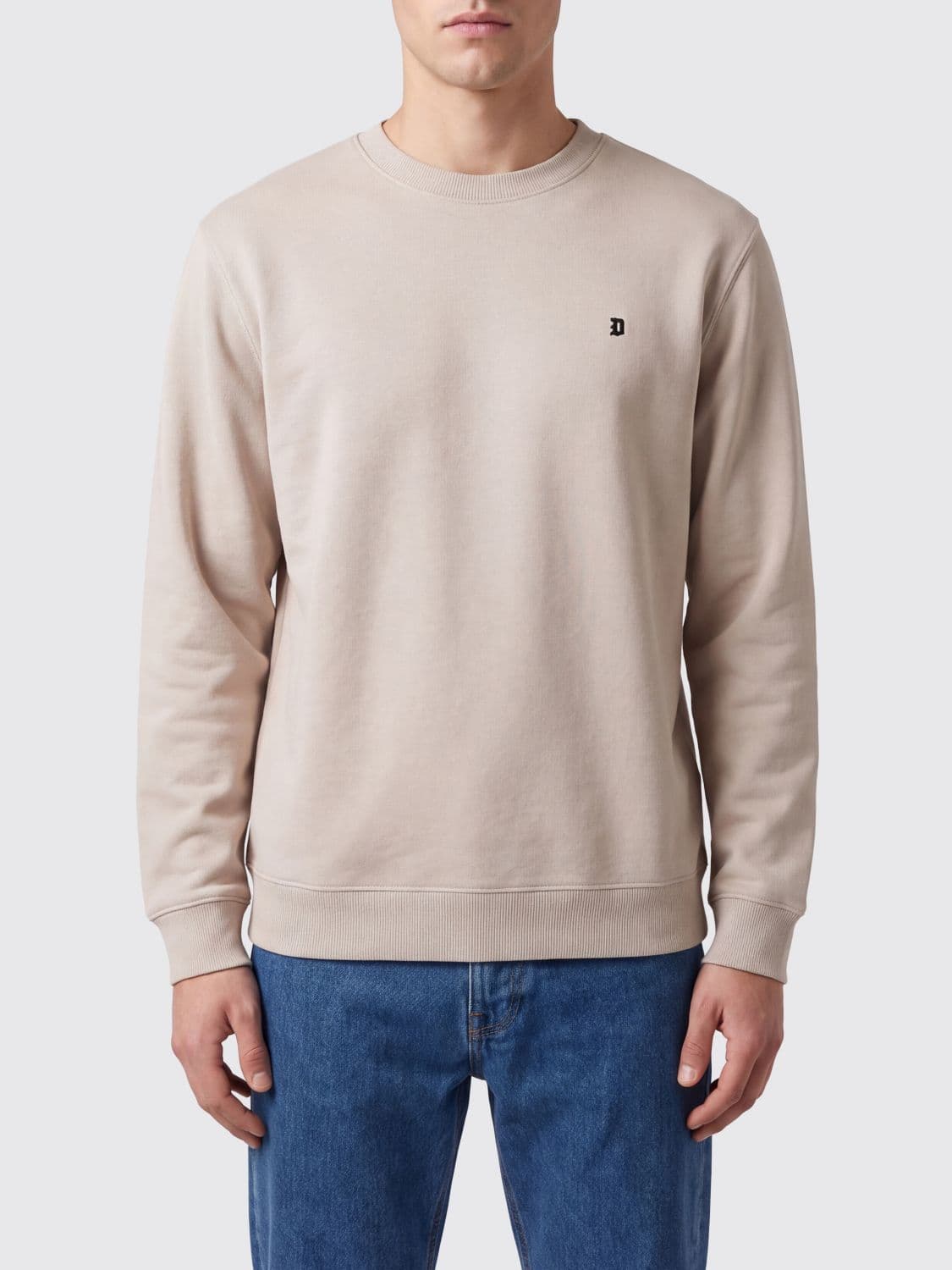 Dondup Cotton Crewneck Jumper with Contrast Logo