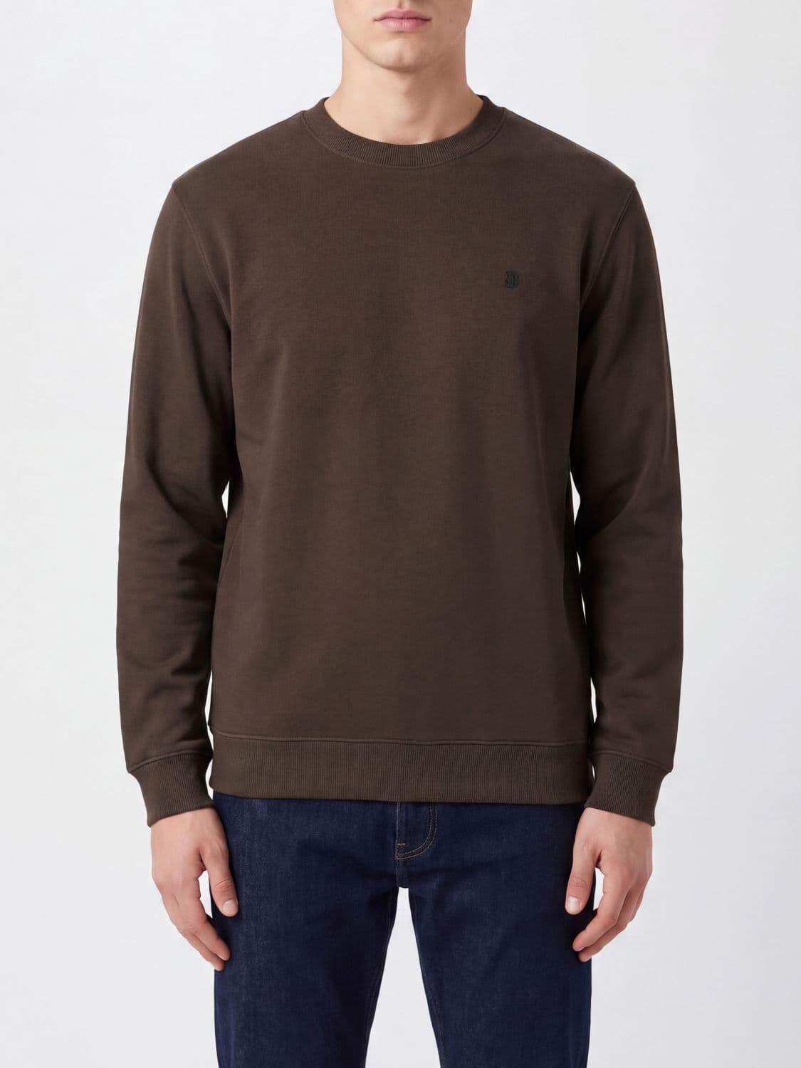 Dondup Cotton Crewneck Jumper with Contrast Logo