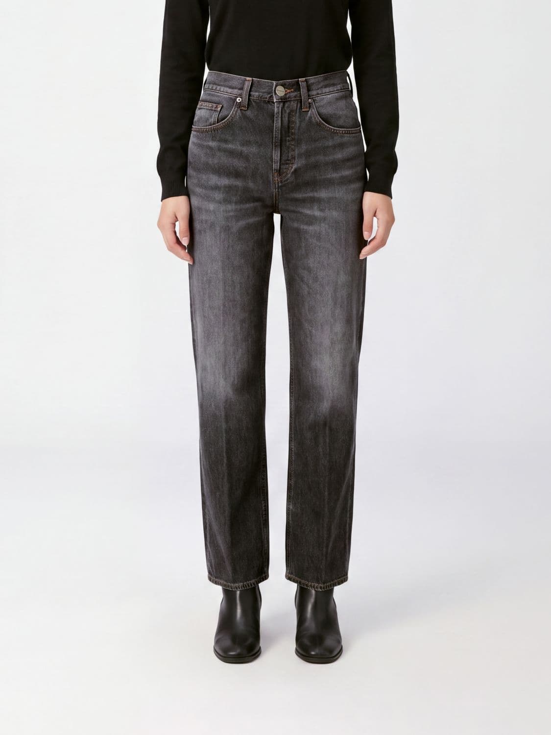 Dondup Jacklin High-Waisted Wide-Leg Cotton Denim Jeans