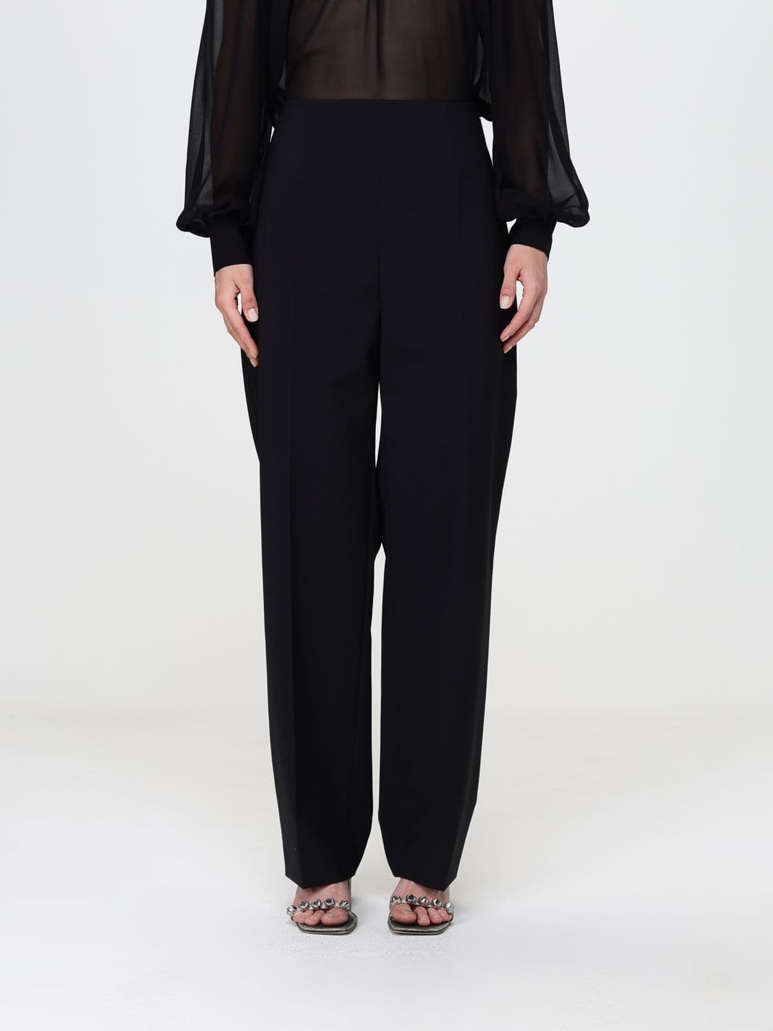 Alberta Ferretti High-Waisted Skinny Trousers in Wool Blend