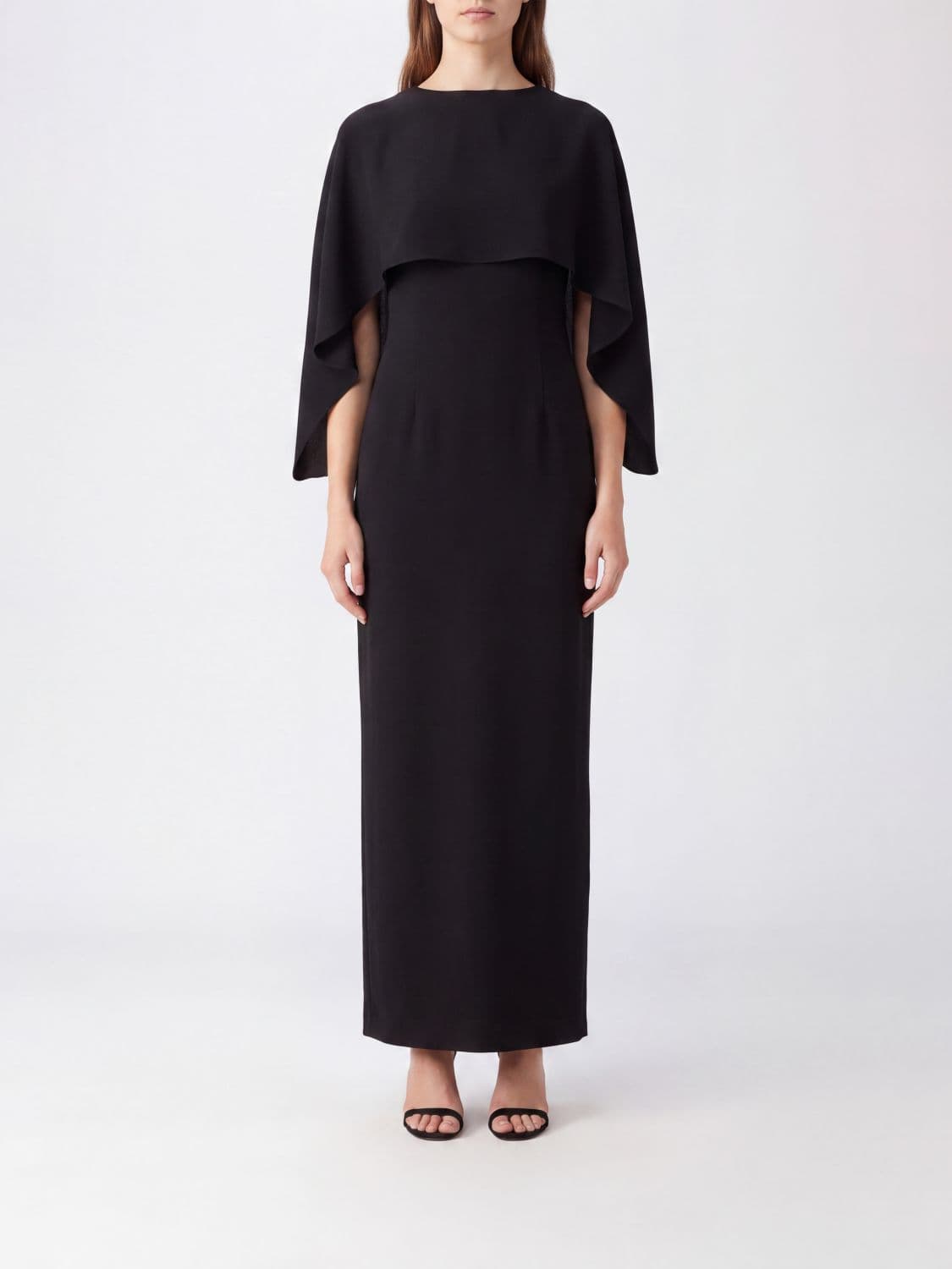 Alberta Ferretti Sleeveless Crêpe Sheath Long Evening Gown