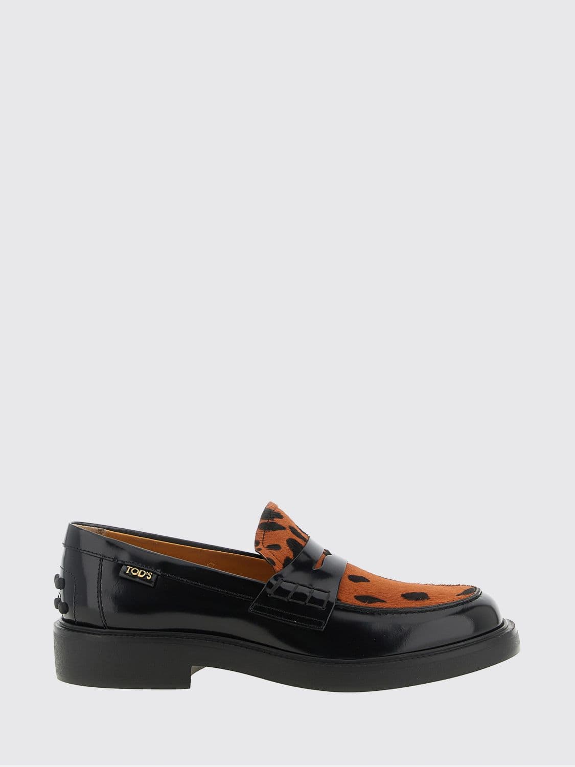 Tod's Penny Loafers in Brushed Leather and Animalier Pony Hair