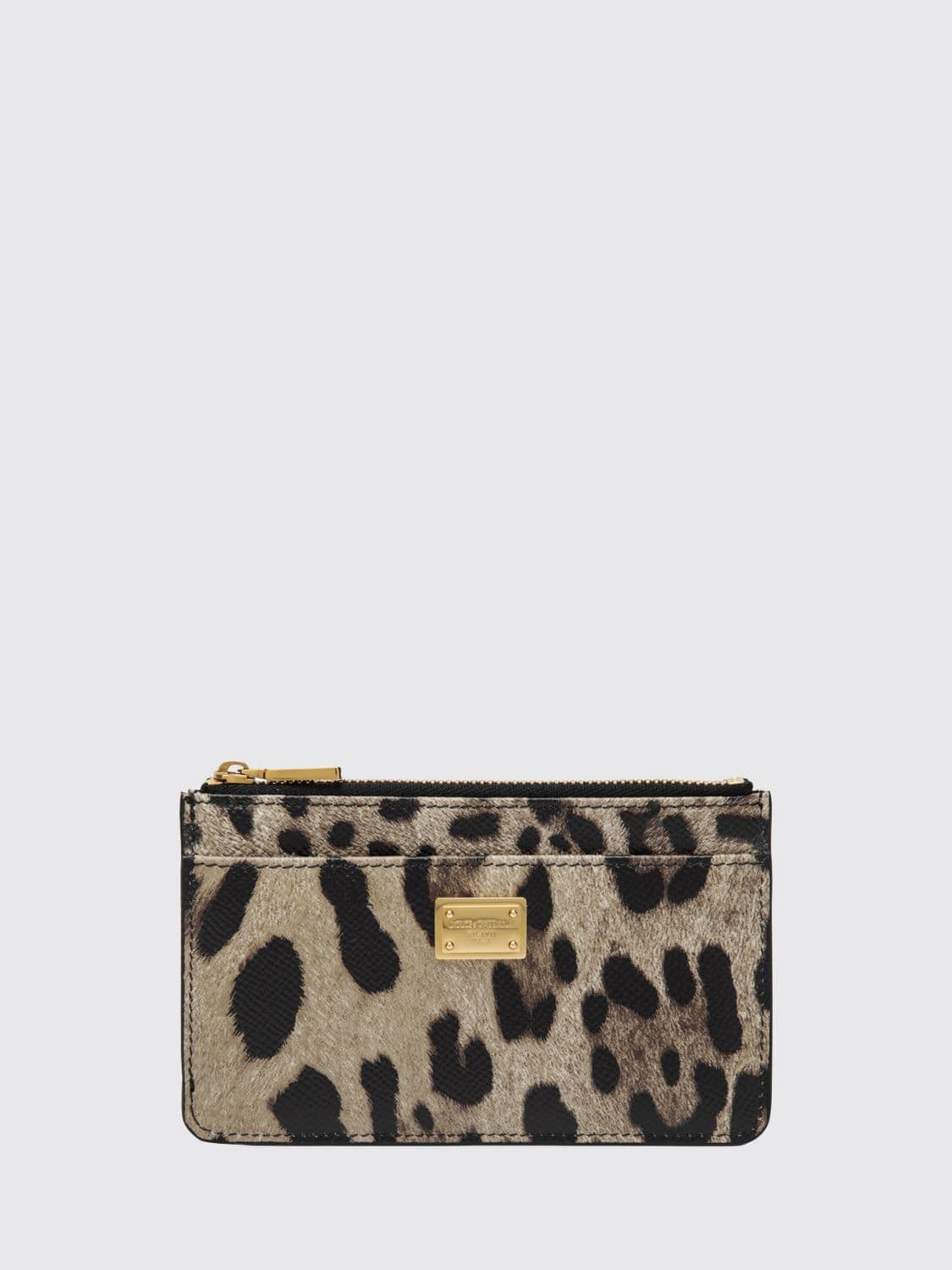 Dolce & Gabbana Animalier Print Calfskin Leather Card Holder