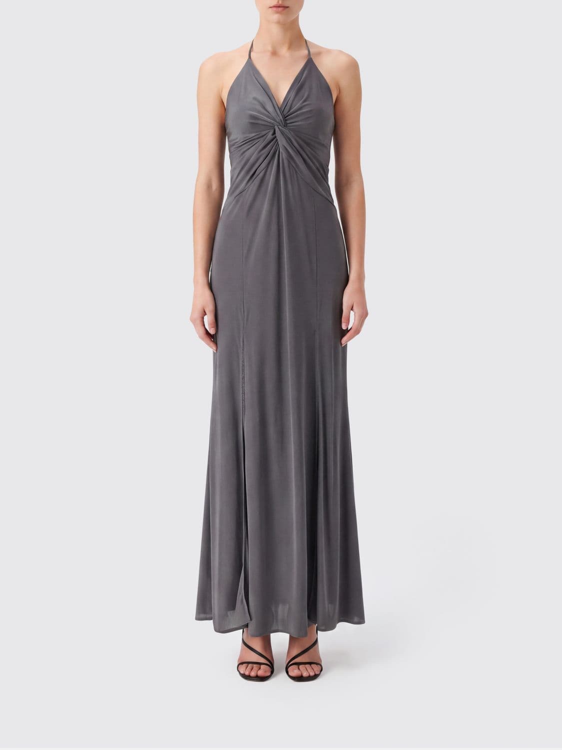 Pinko Midi Slip Dress in Jersey with Halter Neck and Thin Straps · XS