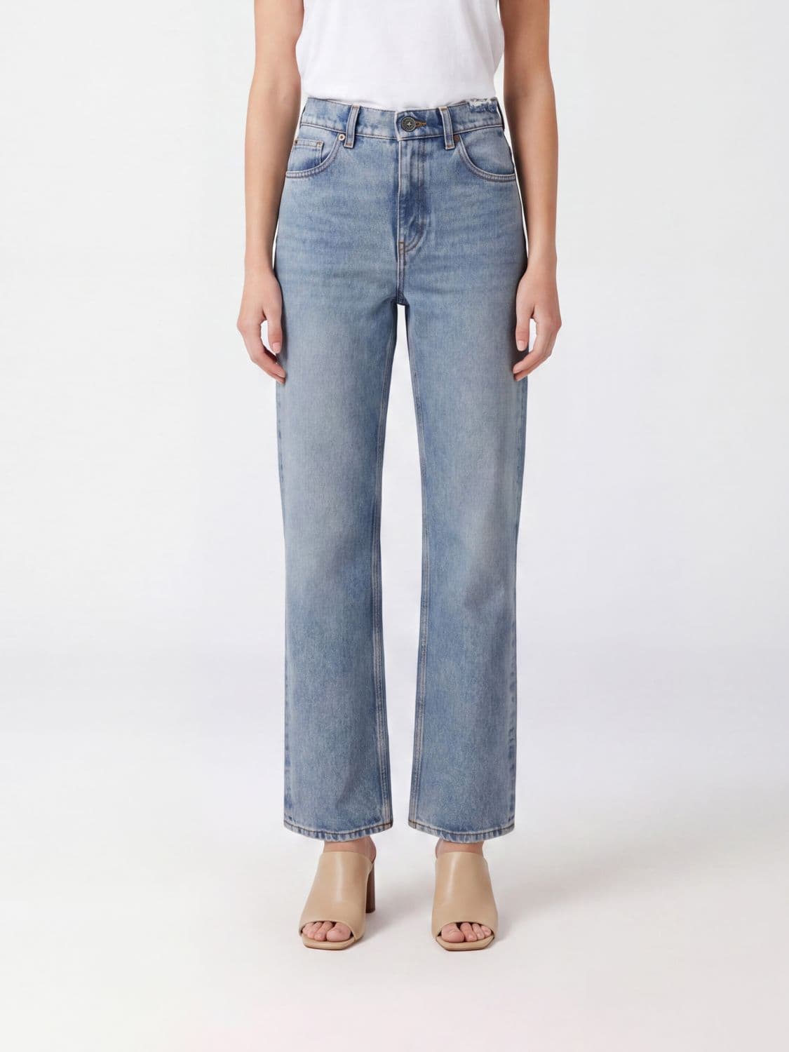 Golden Goose Norma High-Waisted Straight Leg Jeans in Denim