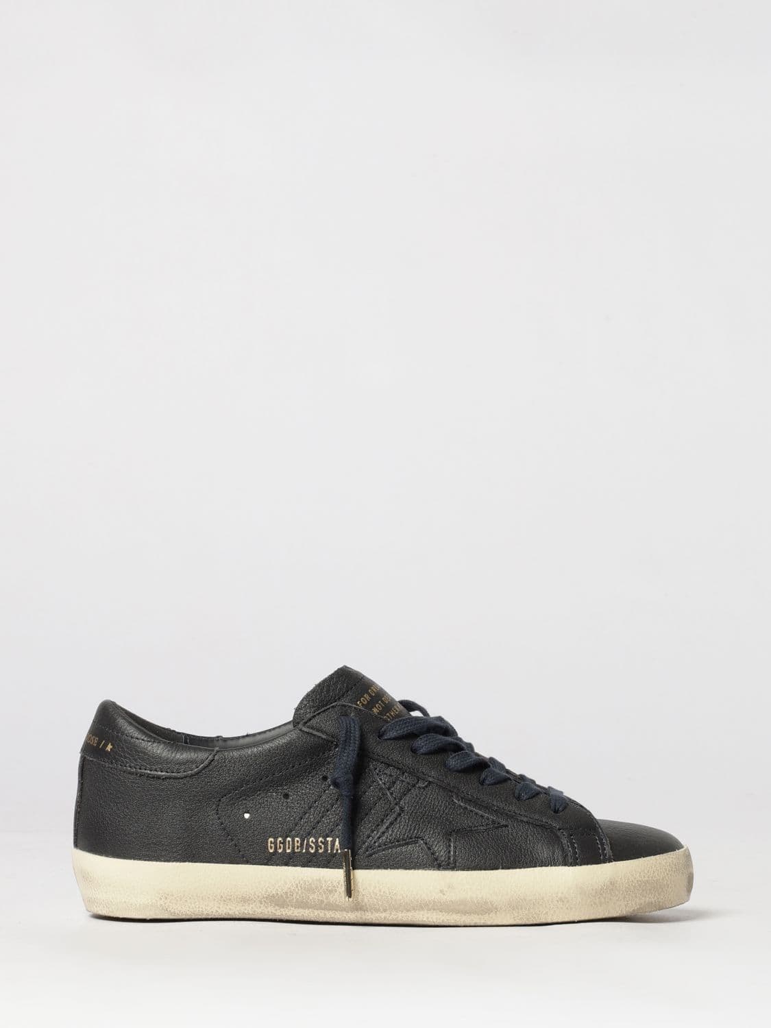Golden Goose Super-Star Cow Leather Sneakers with Distressed Finish