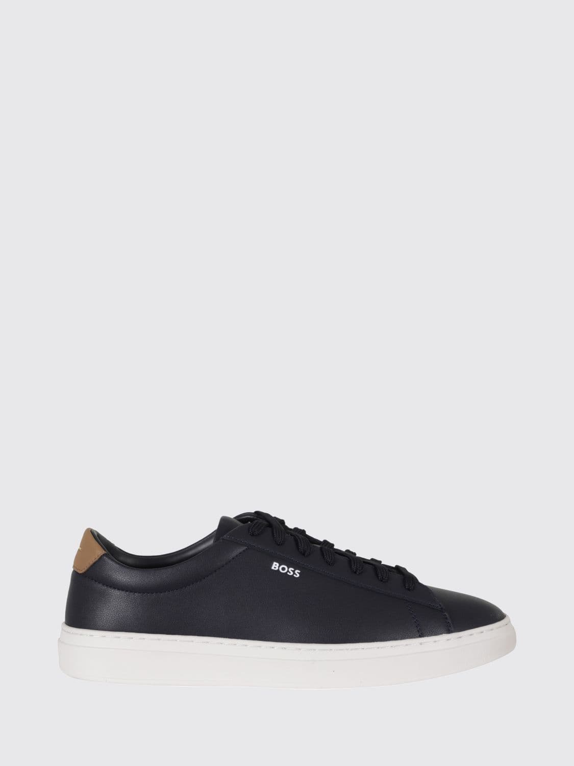 Boss Kieran Low-Top Trainers in Smooth Leather with Printed Logo