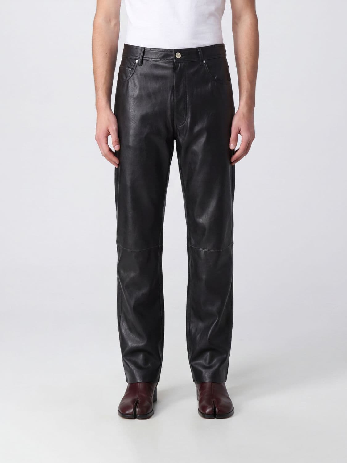 Mm6 Maison Margiela Straight-Leg 5-Pocket Trousers in Faux Leather