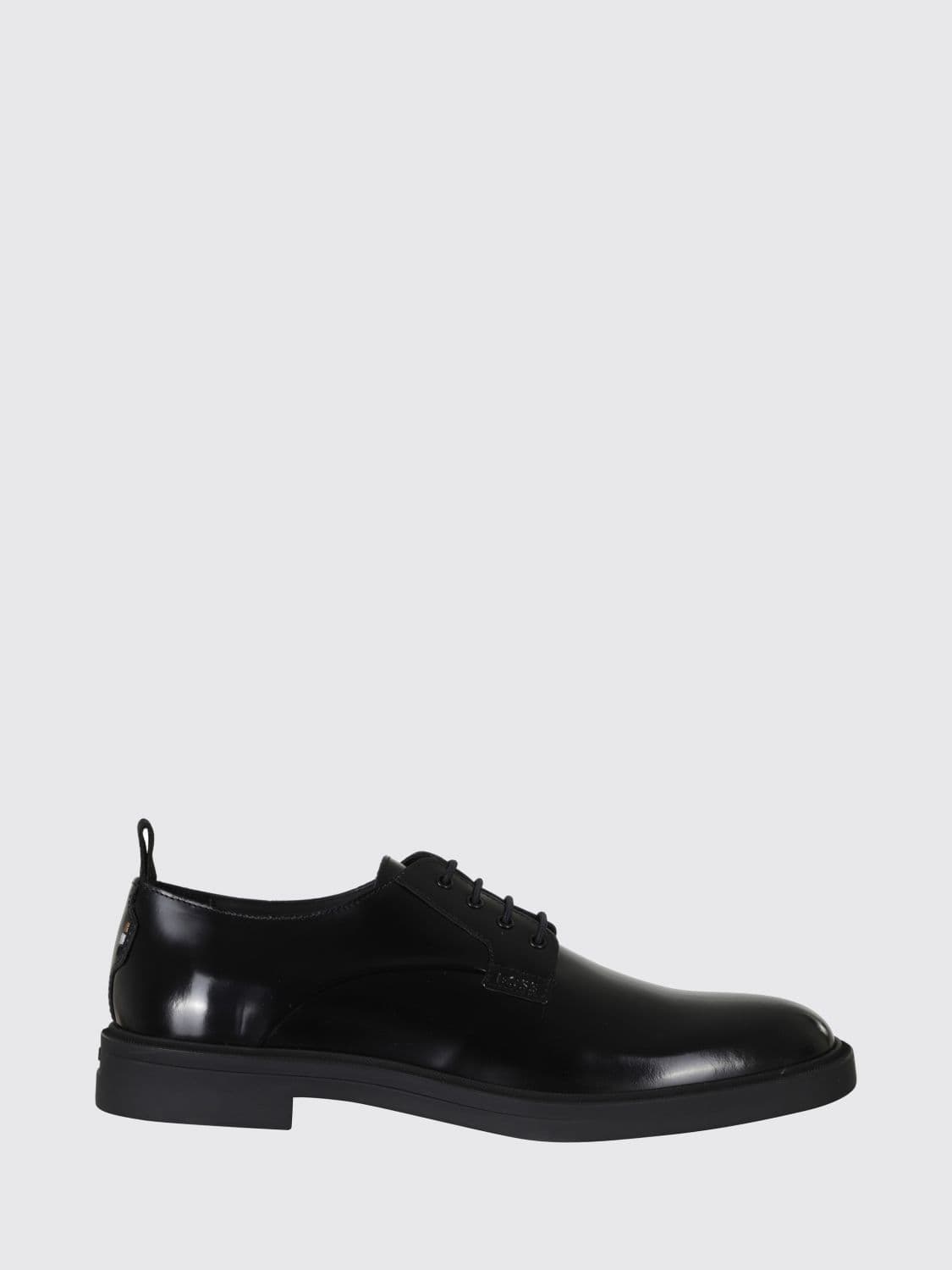 Boss Calev Smooth Leather Derby Shoes with Tone-on-Tone Emed Logo