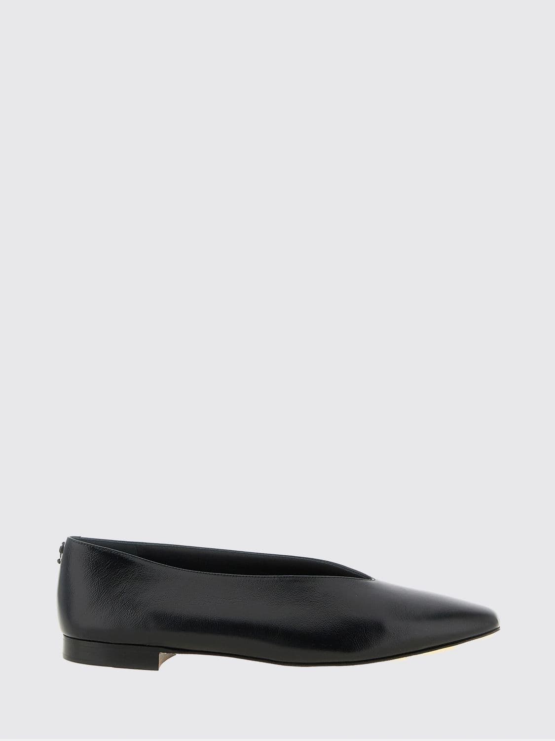 Jimmy Choo Margot Smooth Leather Ballerina Flats with Rear Monogram