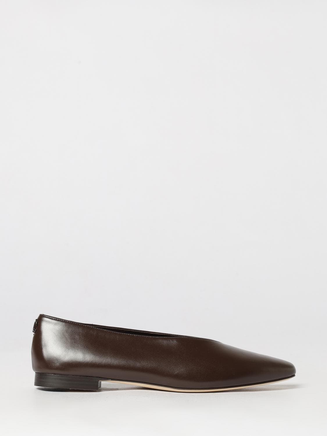 Jimmy Choo Margot Smooth Leather Ballerina Flats with Rear Monogram