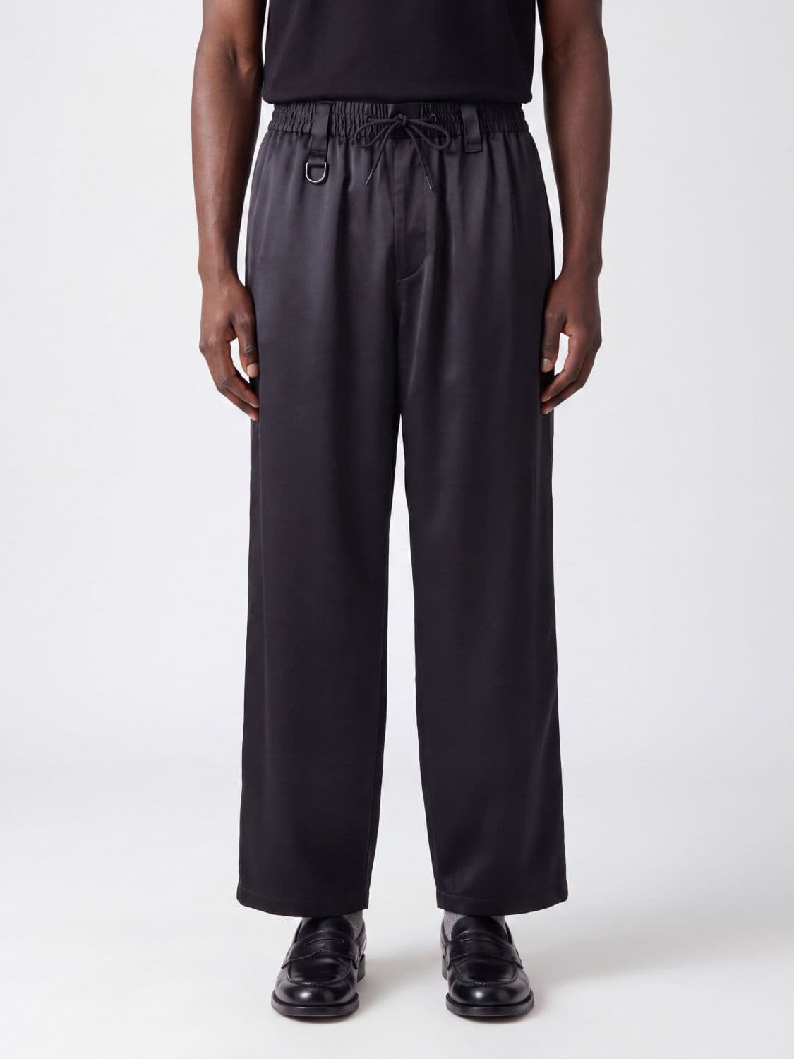 Y-3 Wide-Leg Cotton Blend Jogging Trousers with Drawstring