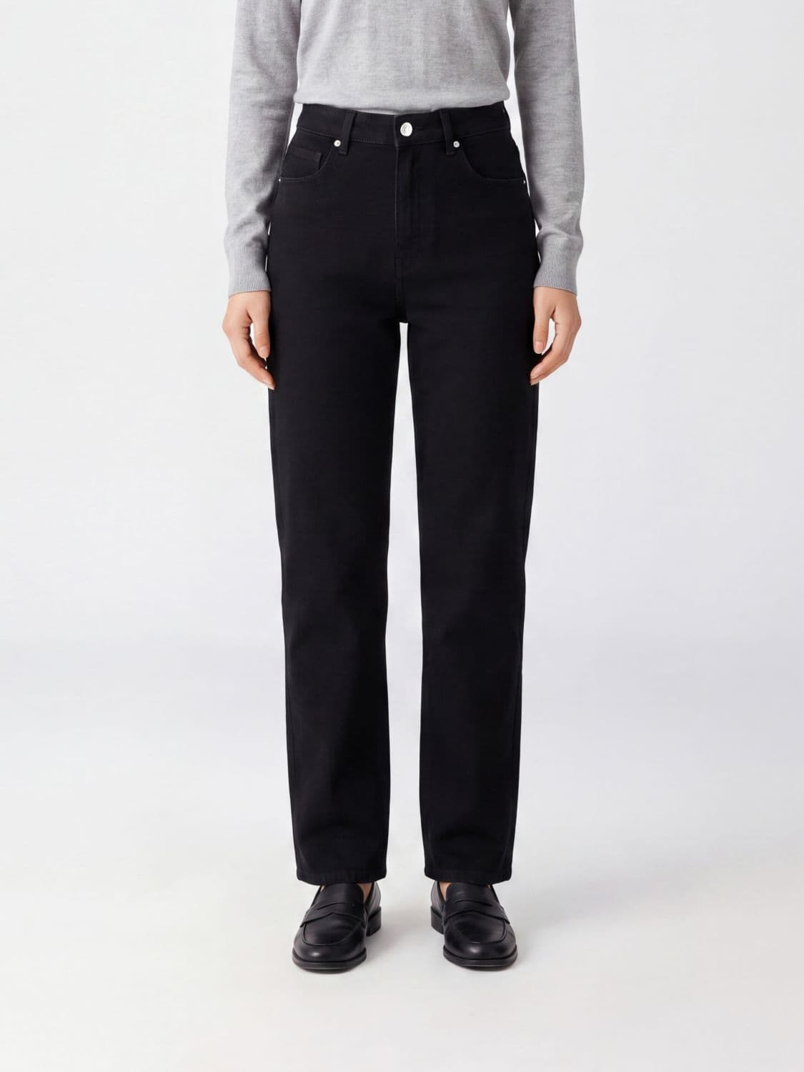 Isabel Marant Dromie High-Waisted Straight Leg Stretch Denim Jeans