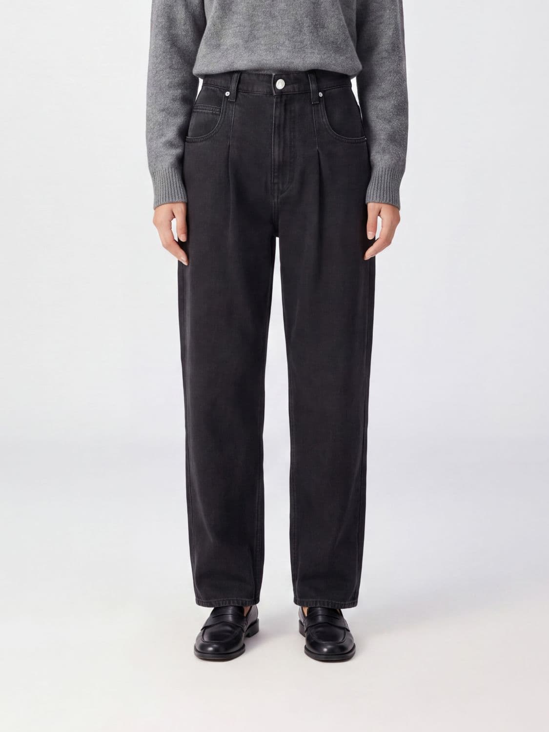 Isabel Marant Rodayna High-Waisted Baggy Cotton Denim Jeans
