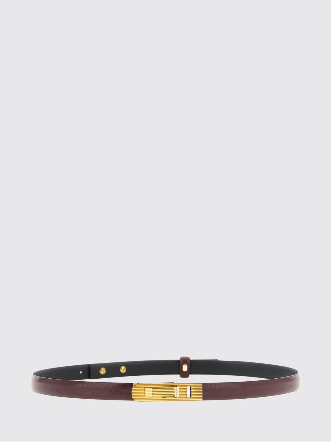 Alberta Ferretti Smooth Leather Belt with Keeper Loop and Interlocking Clasp