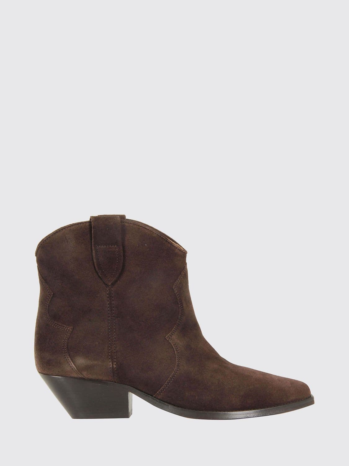 Isabel Marant Dewina Suede Cowboy Boots with Low Heel