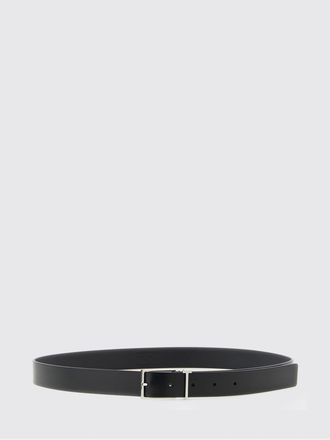 Tom Ford Calfskin Leather Belt with T Logo Buckle