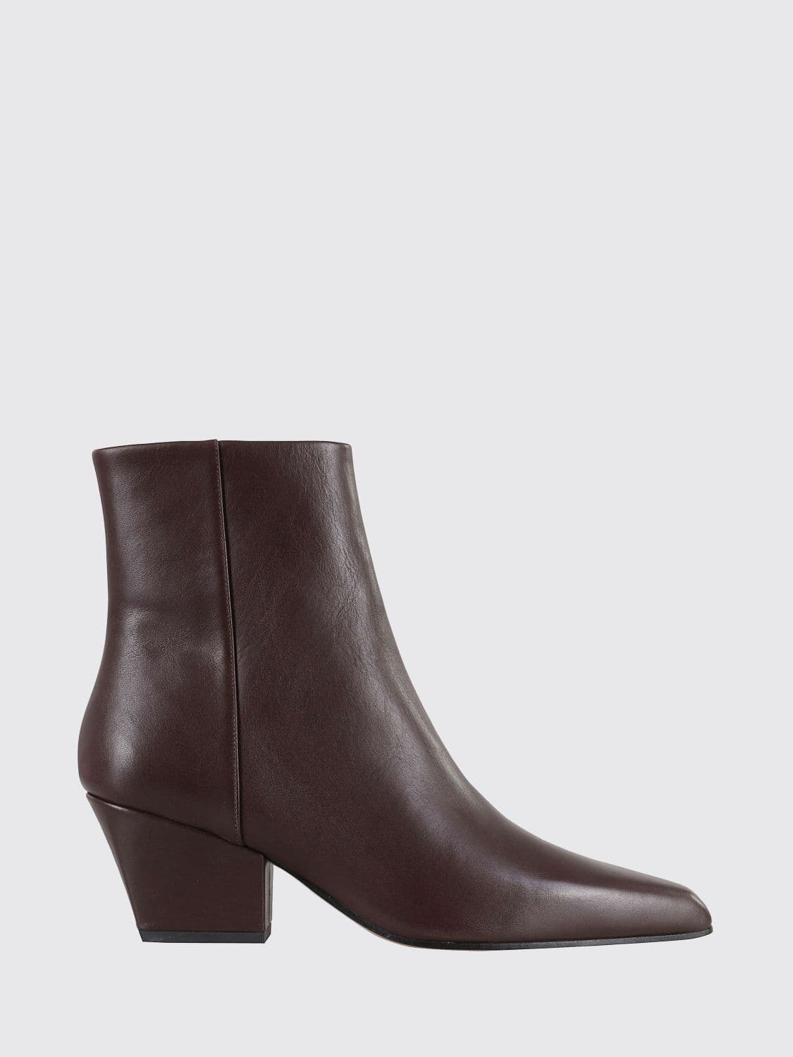 Paris Texas Jane Smooth Leather Cowboy Ankle Boots with Low Heel