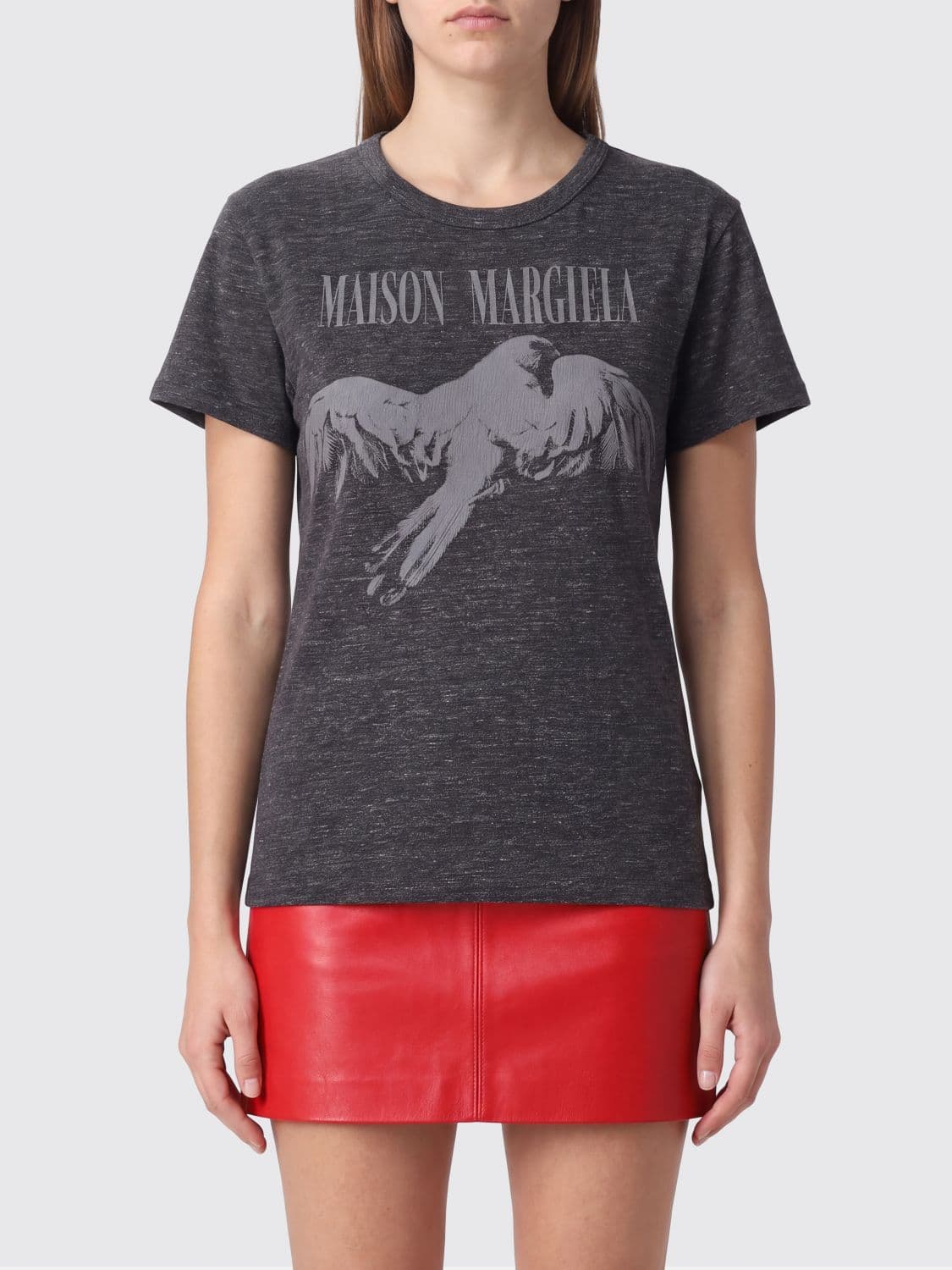 Maison Margiela Slim Fit Cotton T-shirt with Contrasting Front Graphic Print