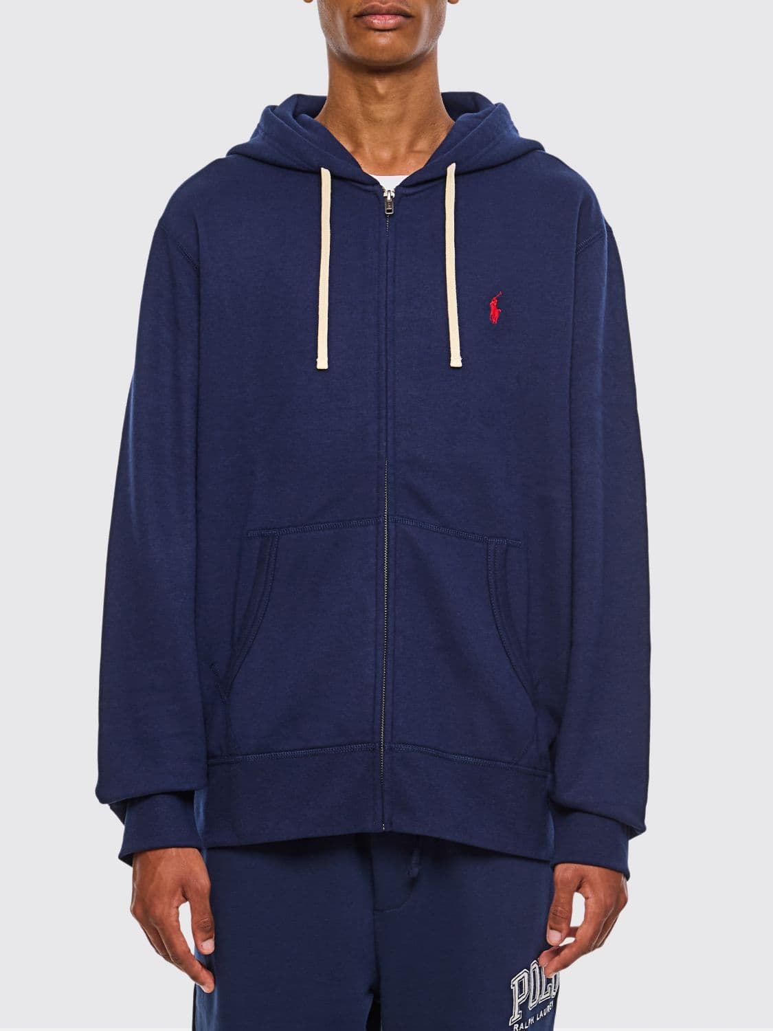 Polo Ralph Lauren Cotton Blend Zip-Up Hoodie with Embroidered Pony Logo