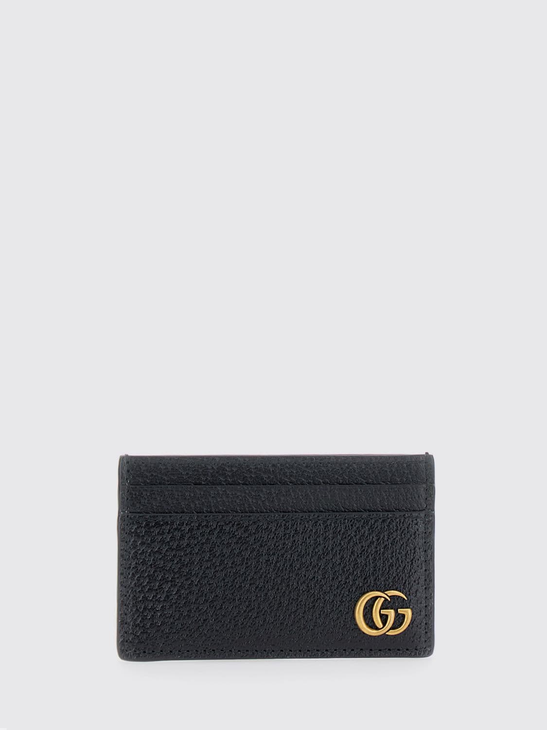 Gucci GG Marmont Grained Calfskin Leather Card Holder with Monogram · OS
