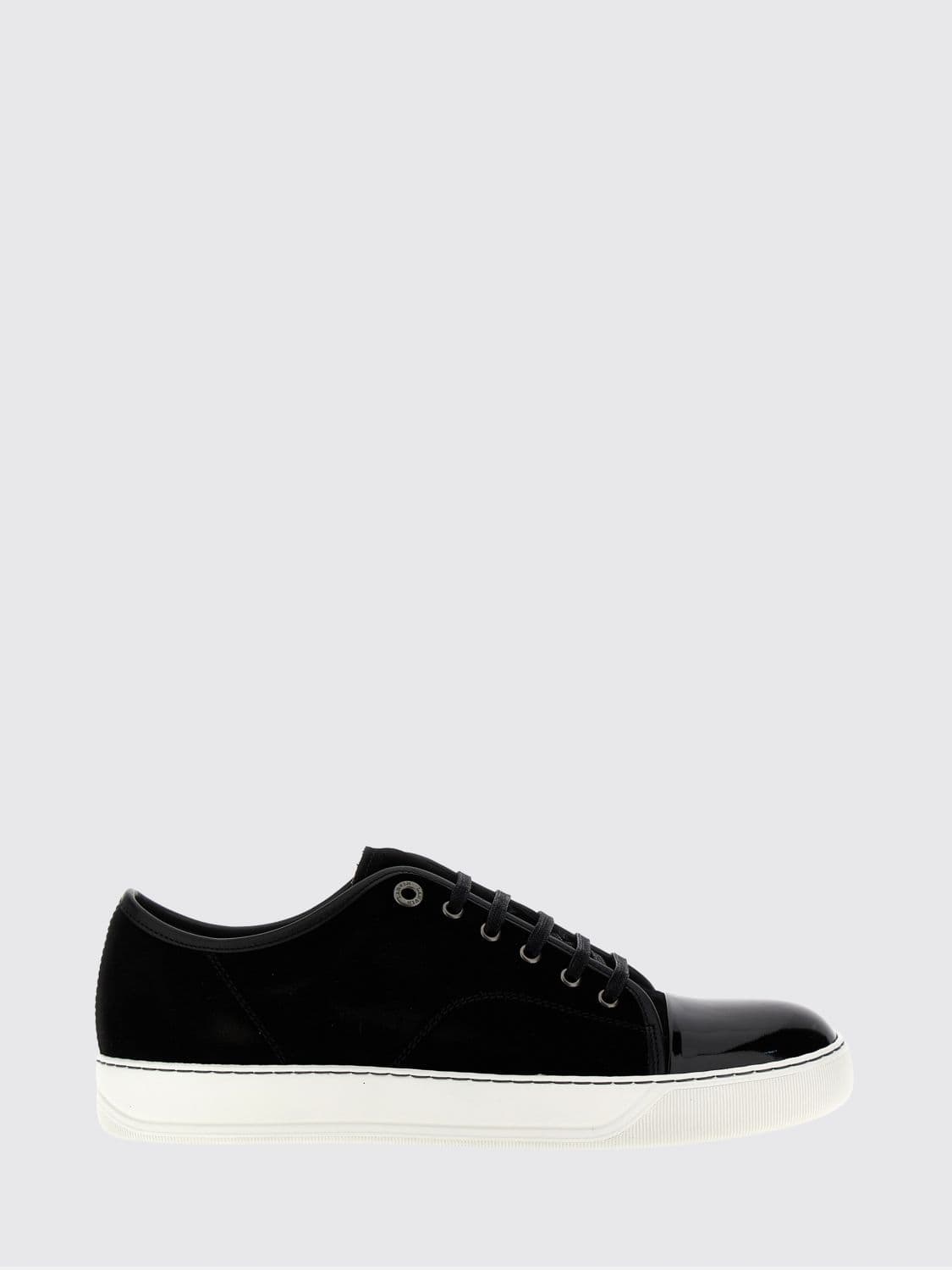 Lanvin DBB1 Suede Low Top Trainers with Patent Leather Toe