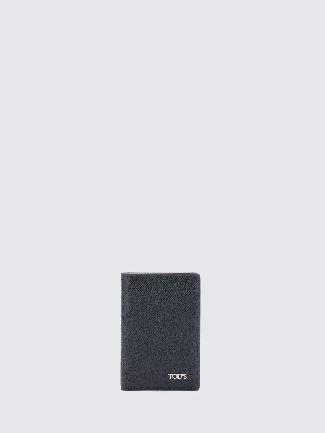 Tod's Bifold Card Holder in Grained Calf Leather with Logo · OS