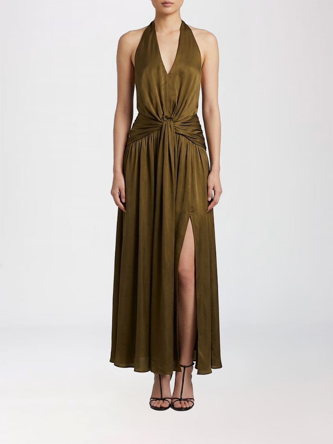 Zimmermann Indra Draped Silk Halterneck Long Gown
